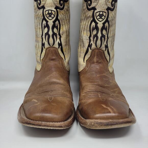 Ariat Boots Mens 9.5D Brown Leather Mesteno Western Cowboy Square Toe 10018306 - Picture 4 of 14